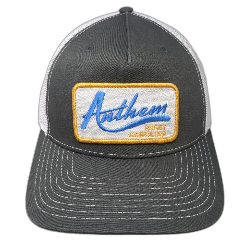 Richardson Trucker Hat Gray One Size Mesh Back Anthem Rugby Carolina Patch